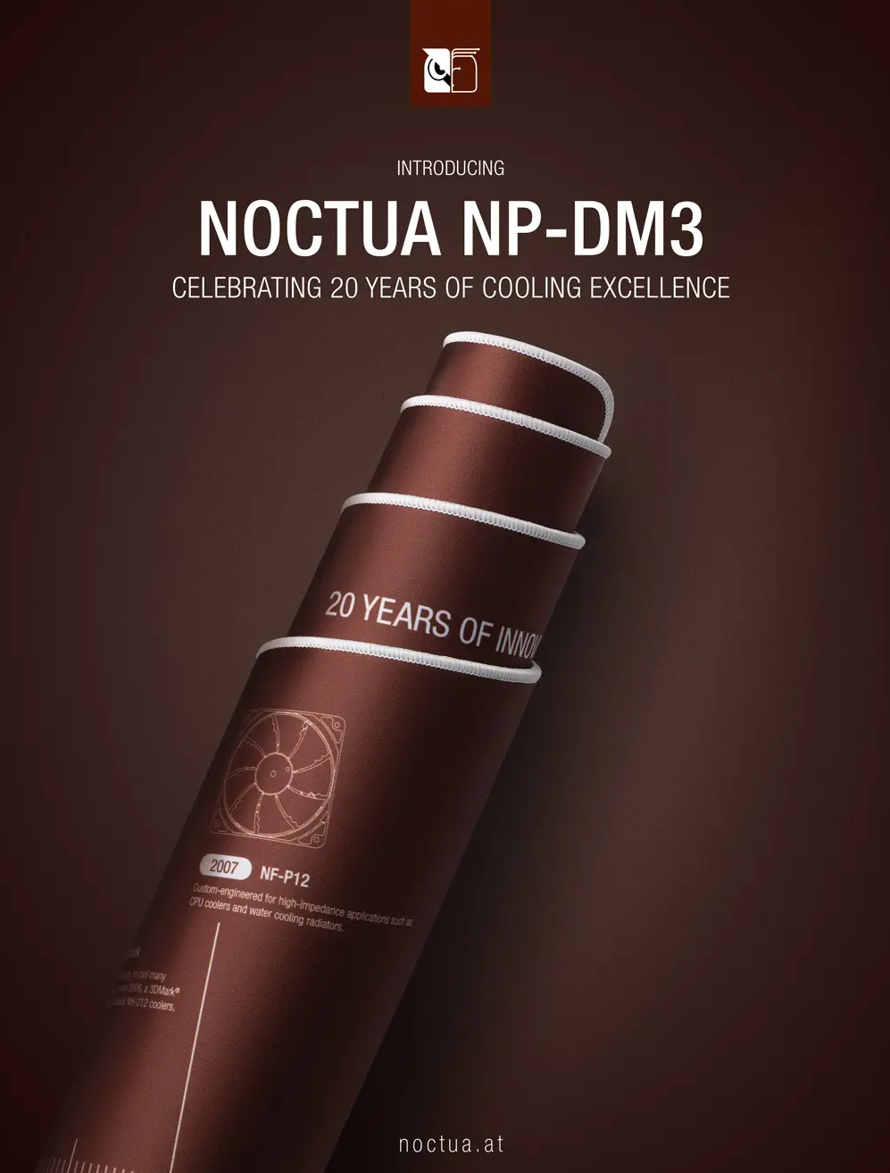 Noctua slavi 20. godišnjicu novom web stranicom i podlogom za sto